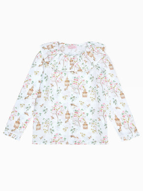 Ivory Blossom Diana Long Sleeve Girl Shirt