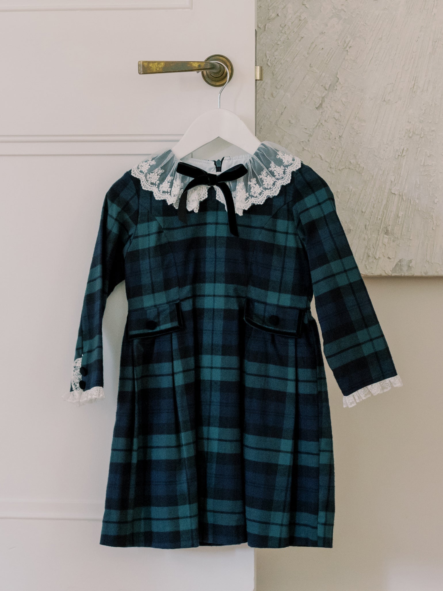 Green Tartan Diana Girl Dress