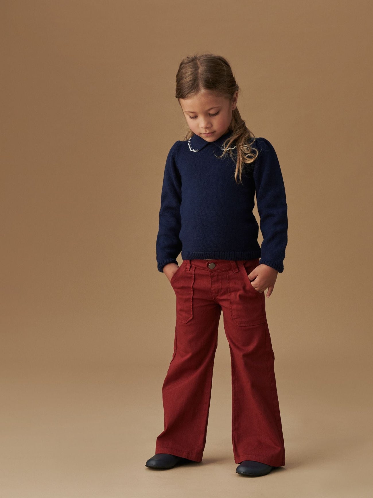 Navy Diana Merino Girl Jumper
