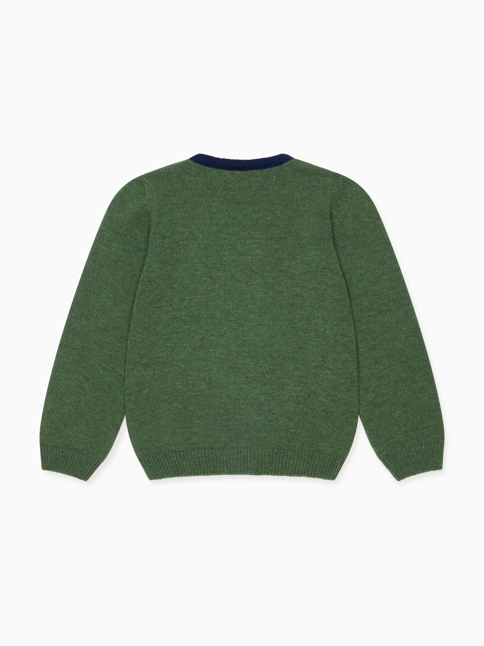 Olive Green Dolfito Merino Girl Jumper
