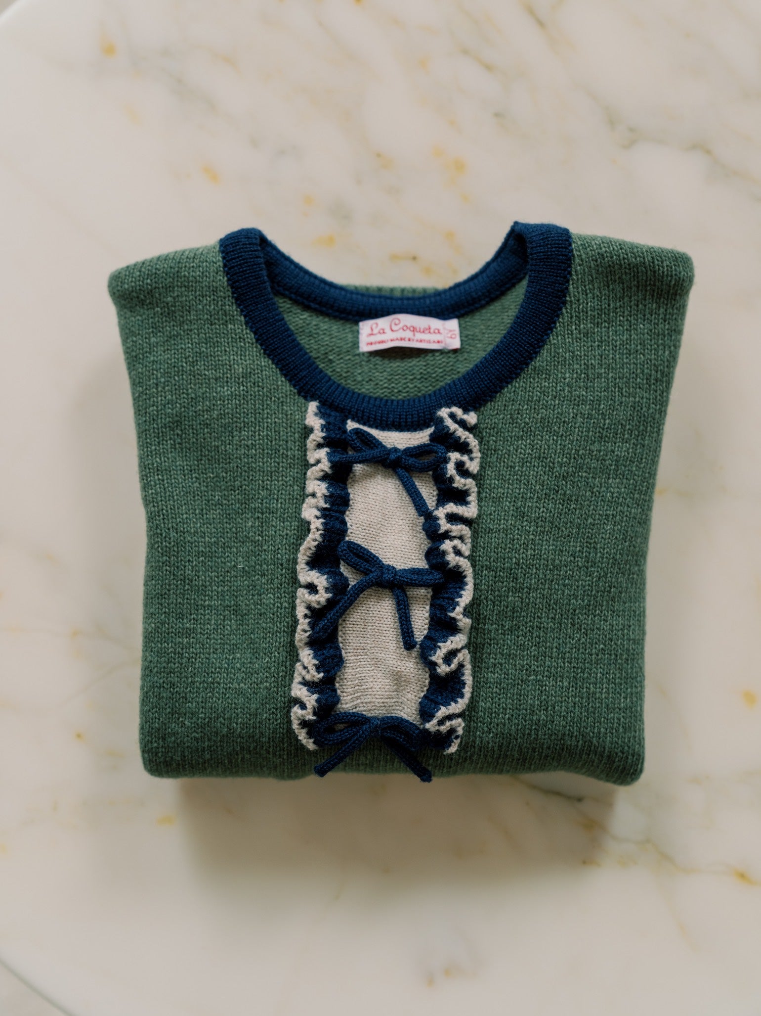 Olive Green Dolfito Merino Girl Jumper