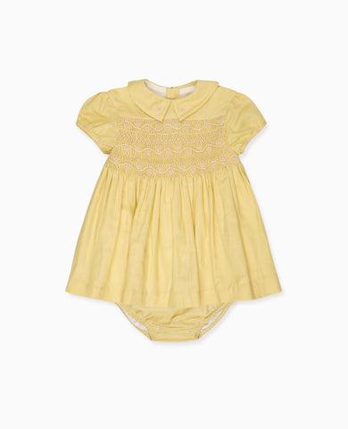 Nicky Hilton x La Coqueta Lemon Dolly Baby Girl Hand-Smocked Set