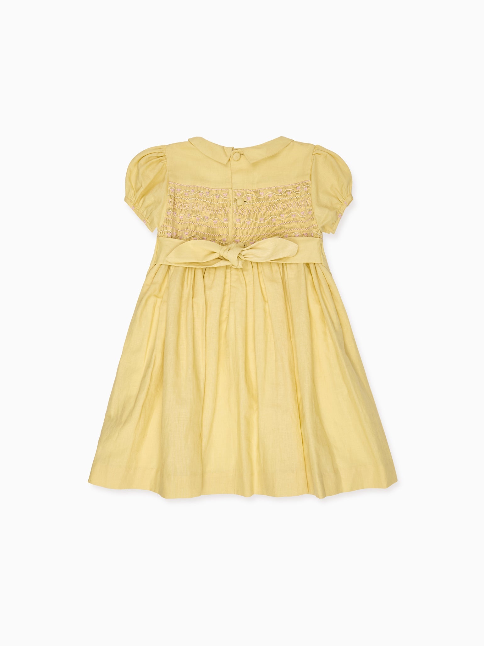 Nicky Hilton x La Coqueta Lemon Dolly Girl Hand-Smocked Dress