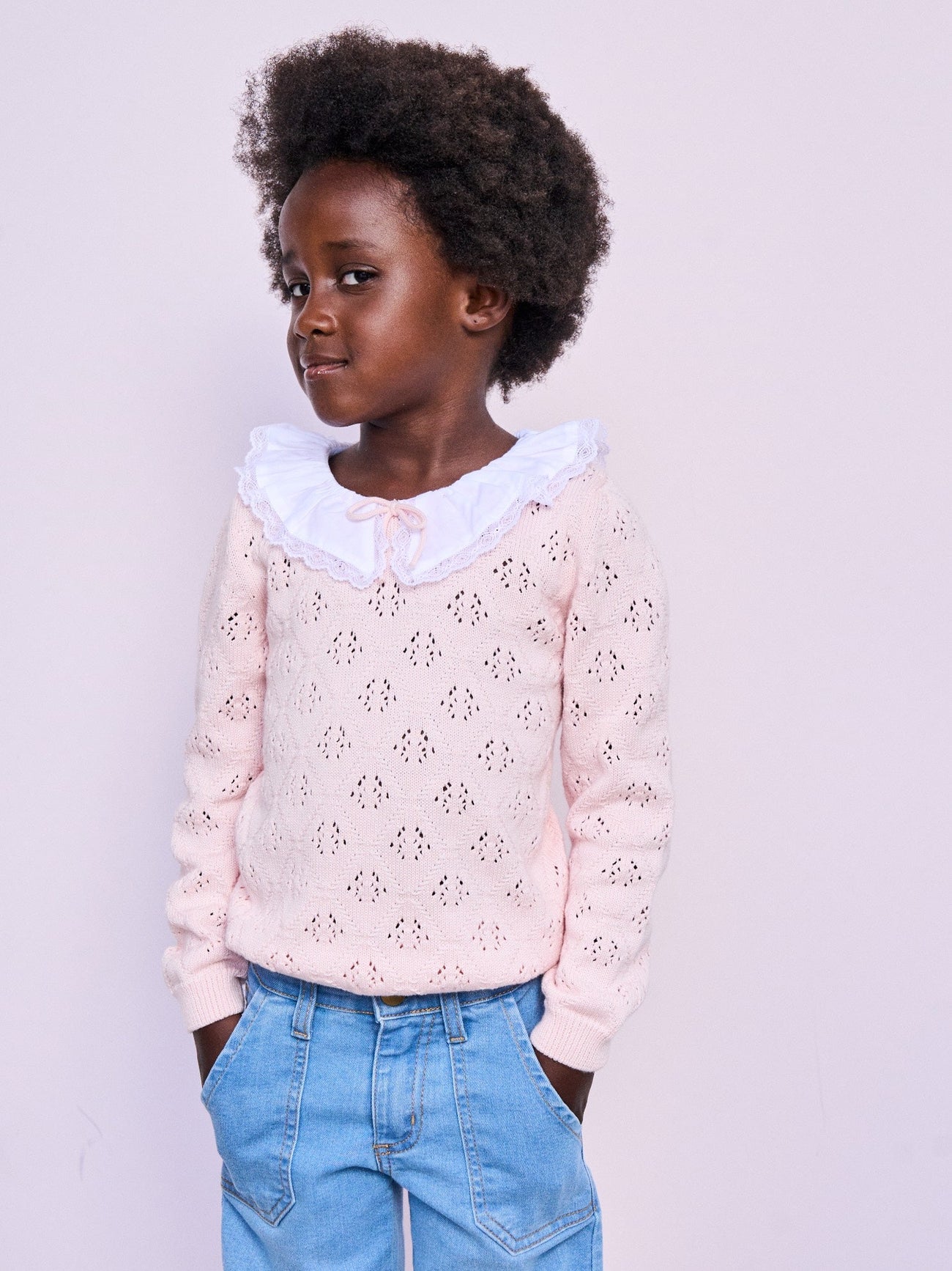 Light Pink Duena Cotton Girl Jumper