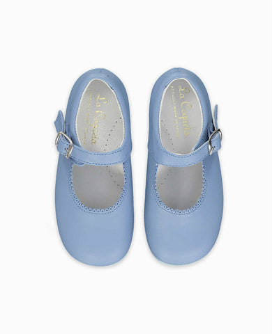 Dusty Blue Leather Toddler Mary Jane Shoes