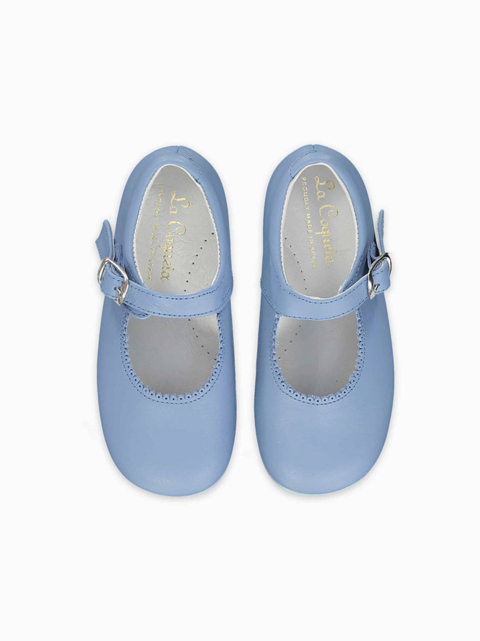 Dusty Blue Leather Toddler Mary Jane Shoes