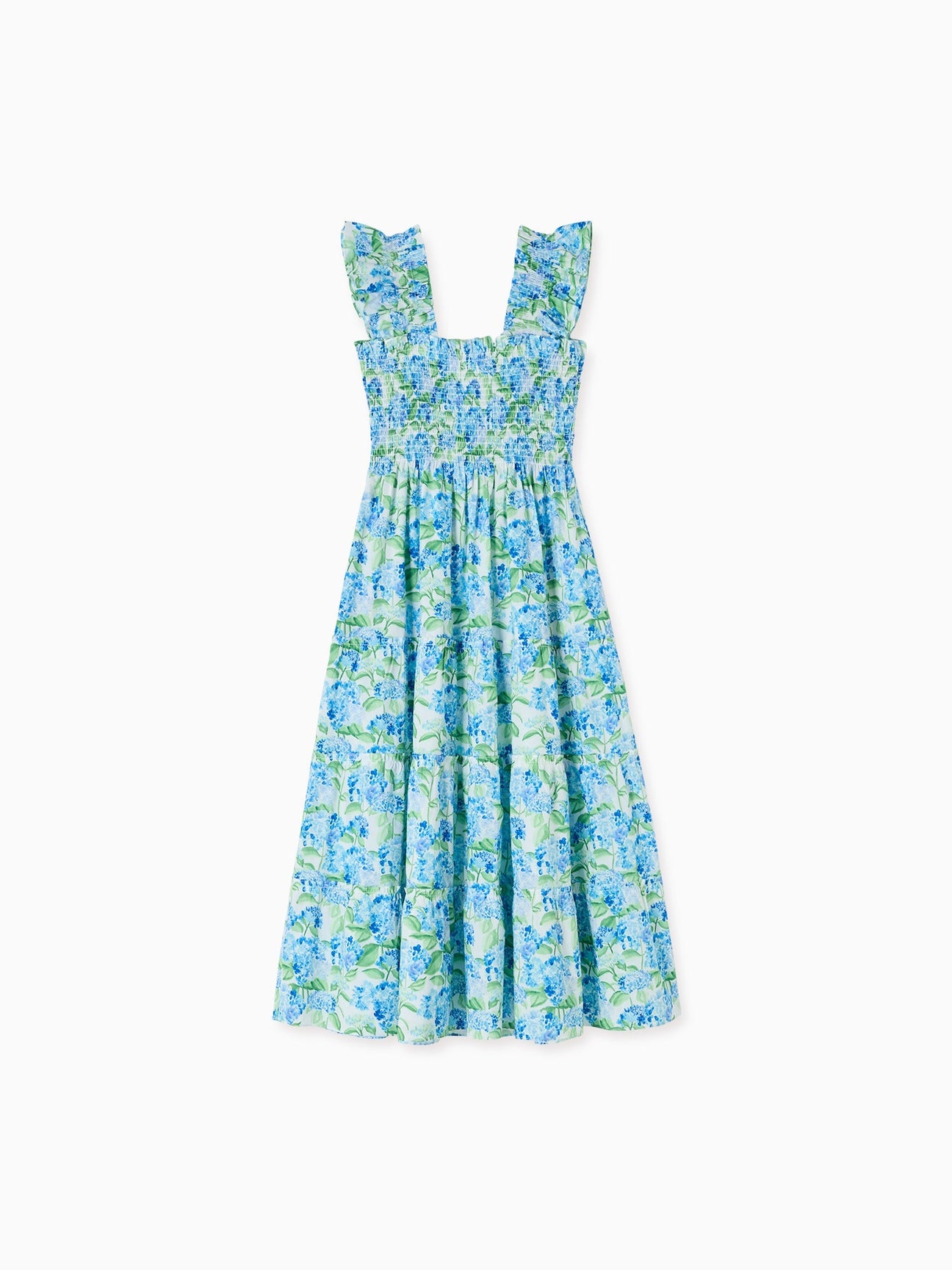 Hill House Home X La Coqueta Blue Watercolour Hydrangea Women Ellie Nap Dress
