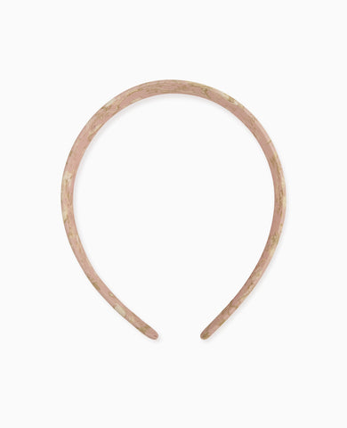 Pink Toile Girl Flat Wide Headband