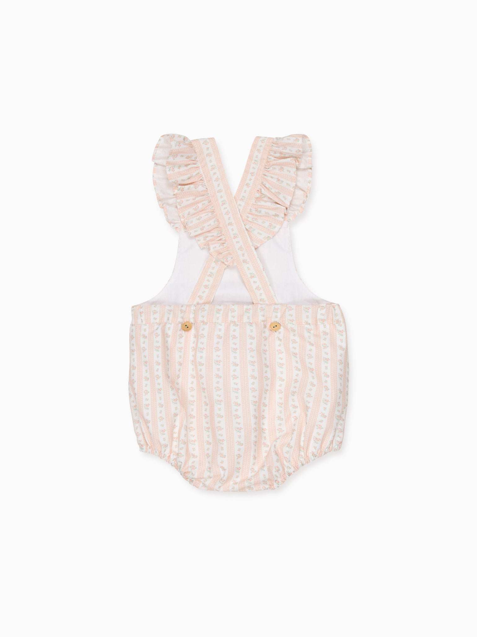 Pink Floral Stripe Ronita Baby Girl Romper Dungarees