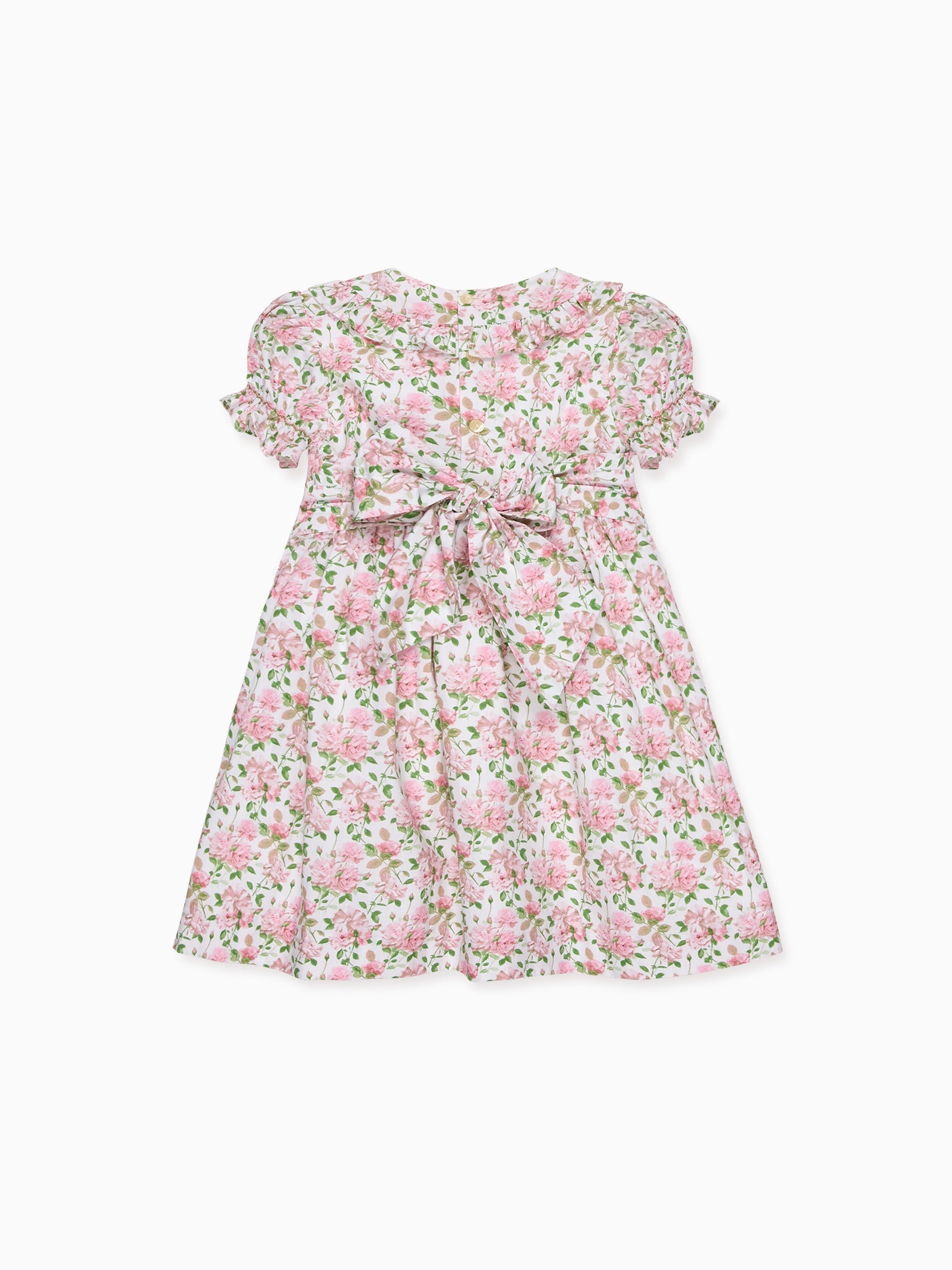 Ivory Floral Silvana Girl Hand-Smocked Dress