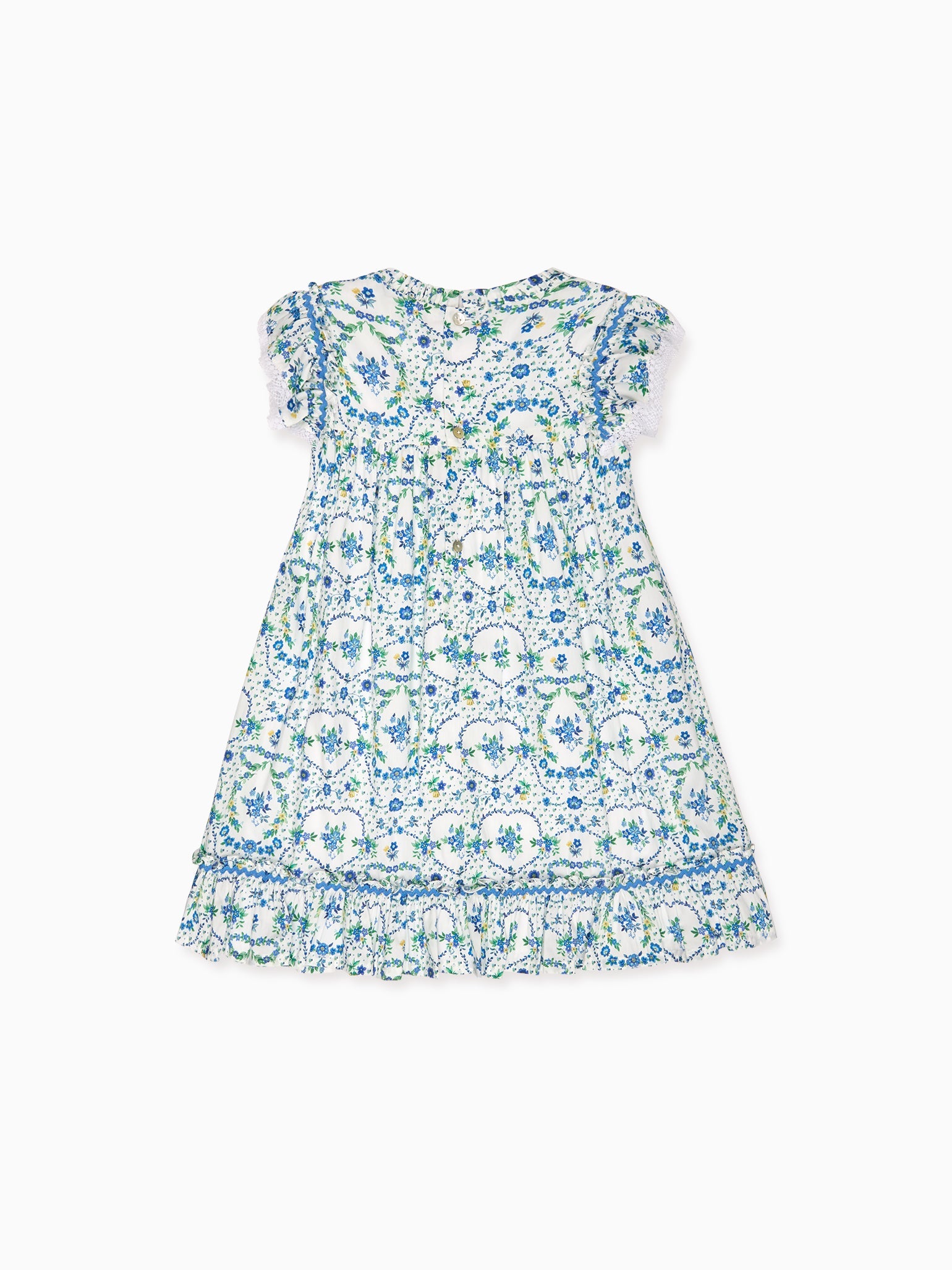 Nicky Hilton x La Coqueta Blue Bow Floral Lily-Grace Girl Empire Dress