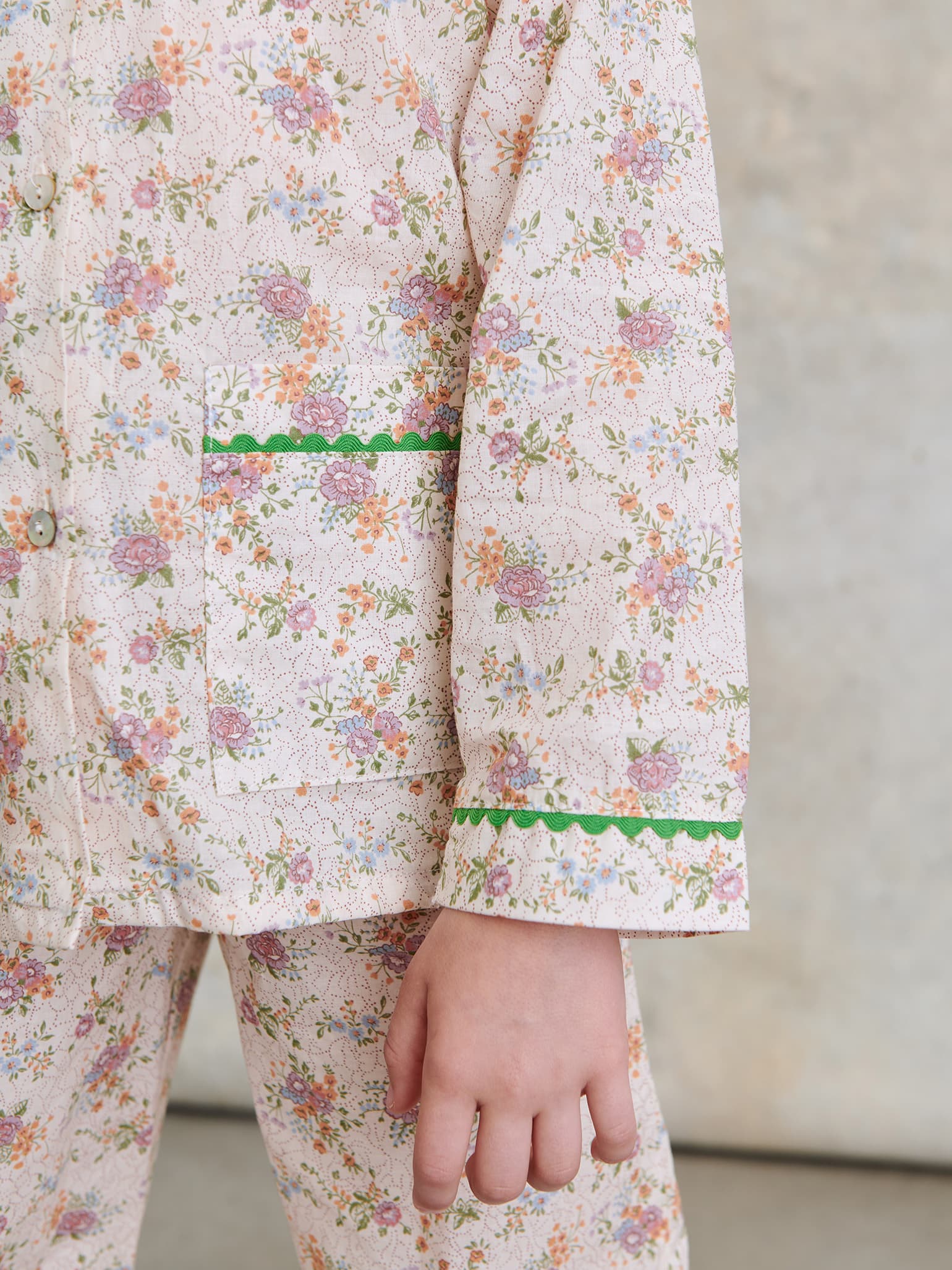 Ivory Floral Elena Girl Pyjamas