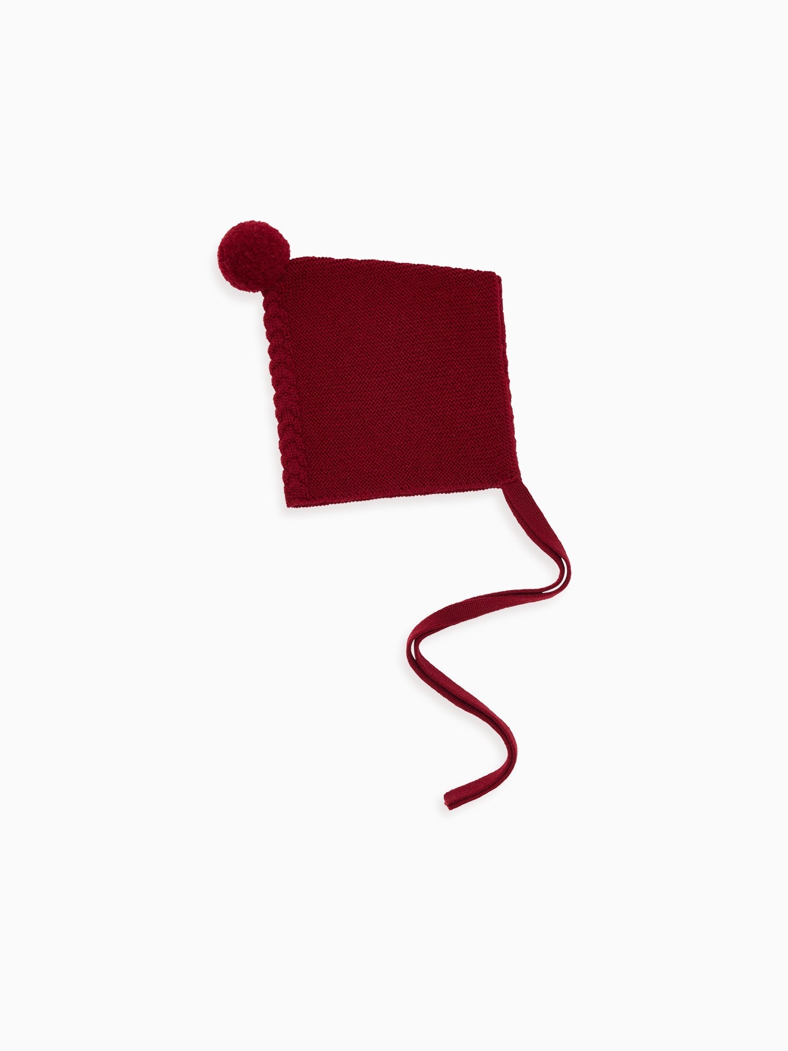 Burgundy Elfo Merino Baby Knitted Bonnet