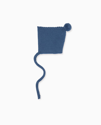 Petrol Blue Elfo Merino Baby Knitted Bonnet