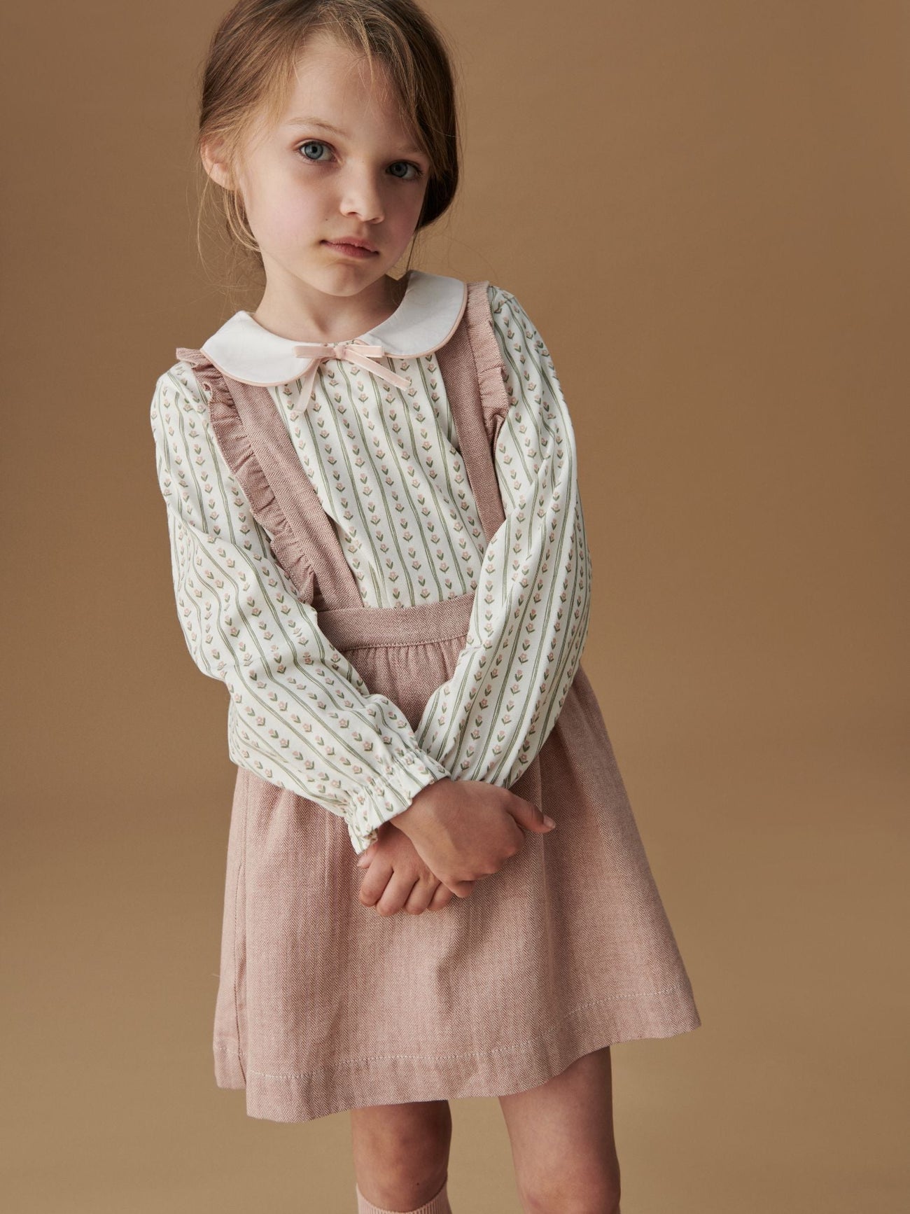Dusty Pink Agata Girl Pinafore Skirt