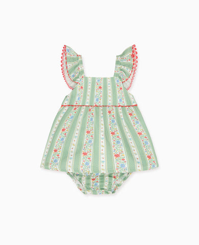 Sage Floral Stripe Elicia Baby Summer Set