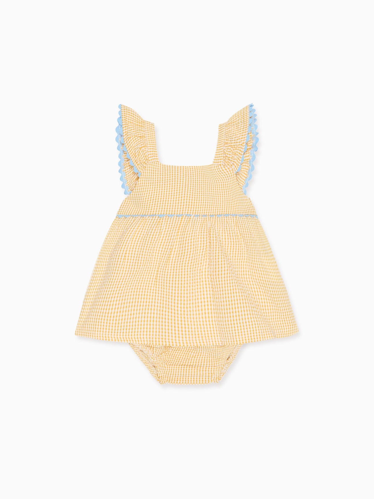 La Coqueta Kids - Yellow Gingham Elicia Baby Girl Summer Set