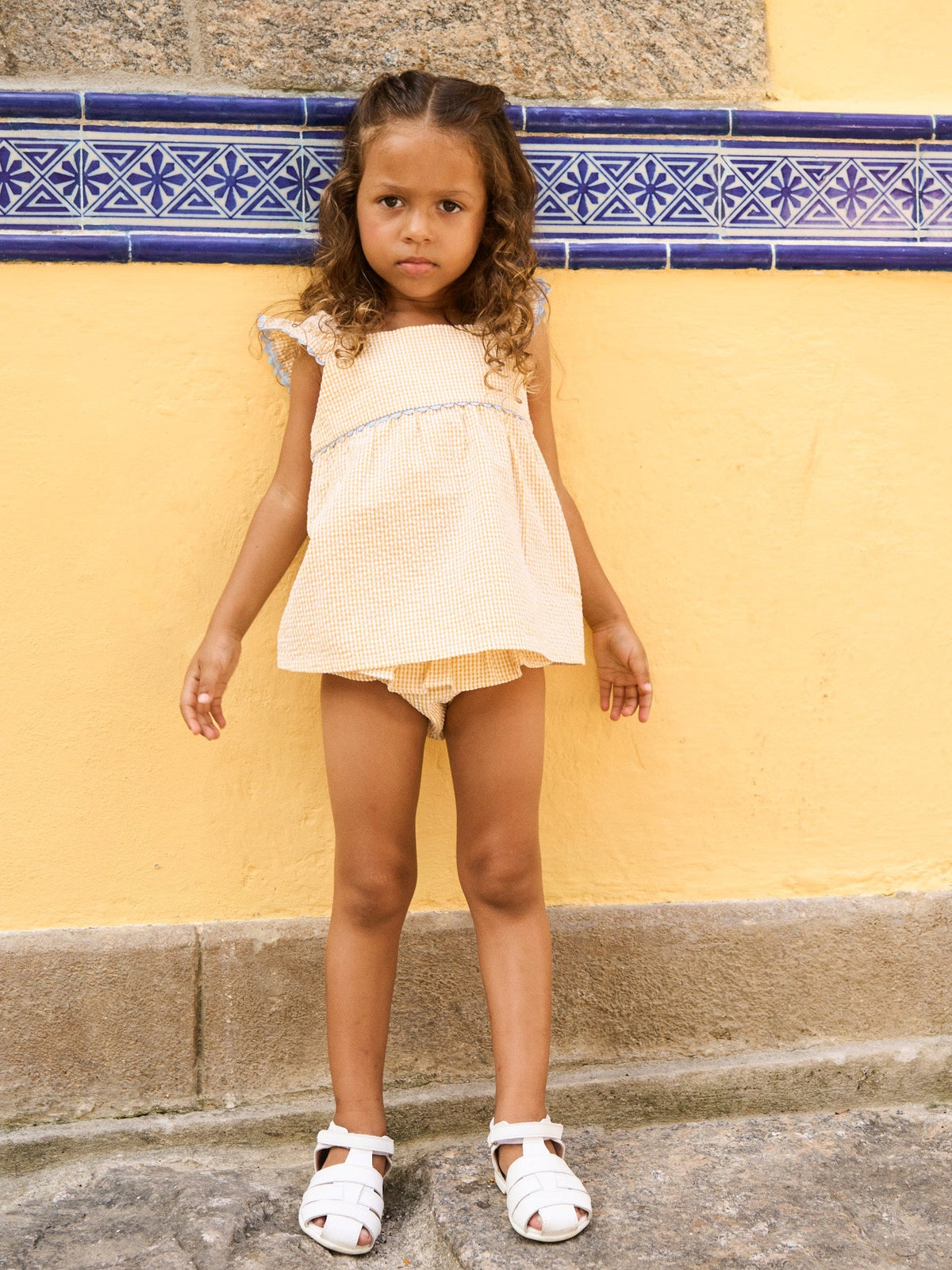 Yellow Gingham Elicia Baby Summer Set | La Coqueta US – La Coqueta 