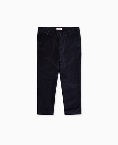 Navy Elio Velvet Boy Chinos