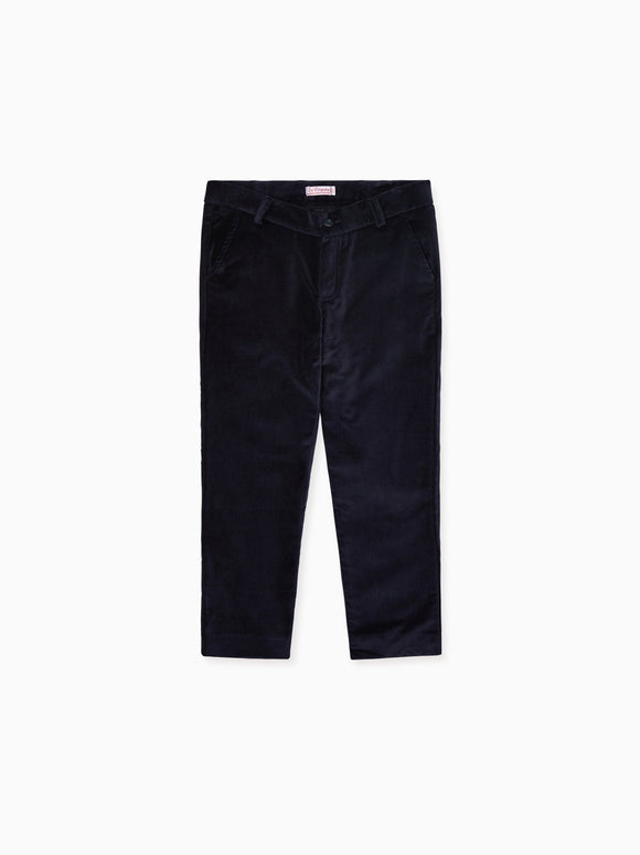 Navy Elio Velvet Boy Chinos