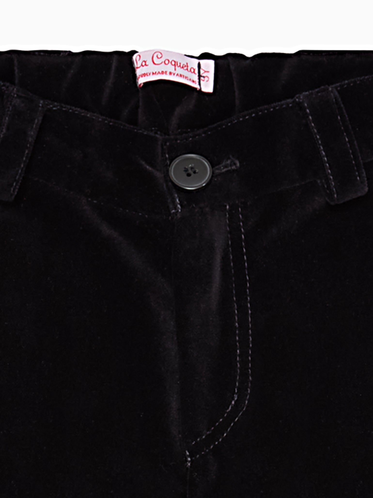 Black Elio Velvet Boy Pants