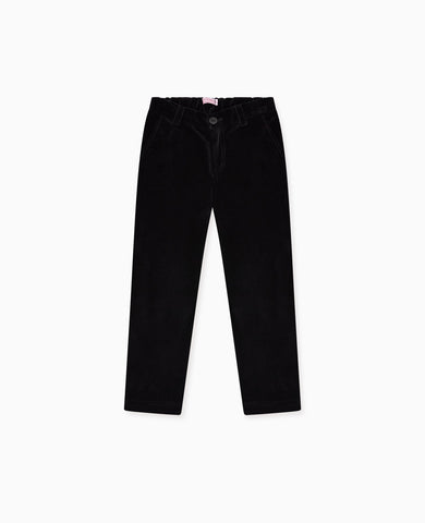 Black Elio Velvet Boy Pants