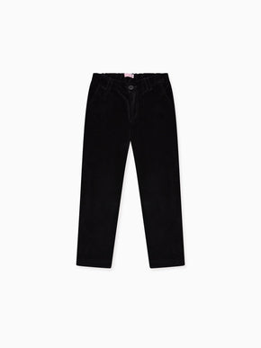 Black Elio Velvet Boy Pants