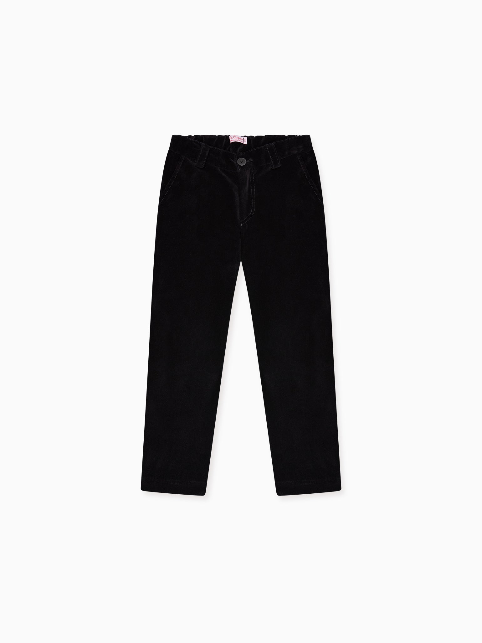 Black Elio Velvet Boy Pants