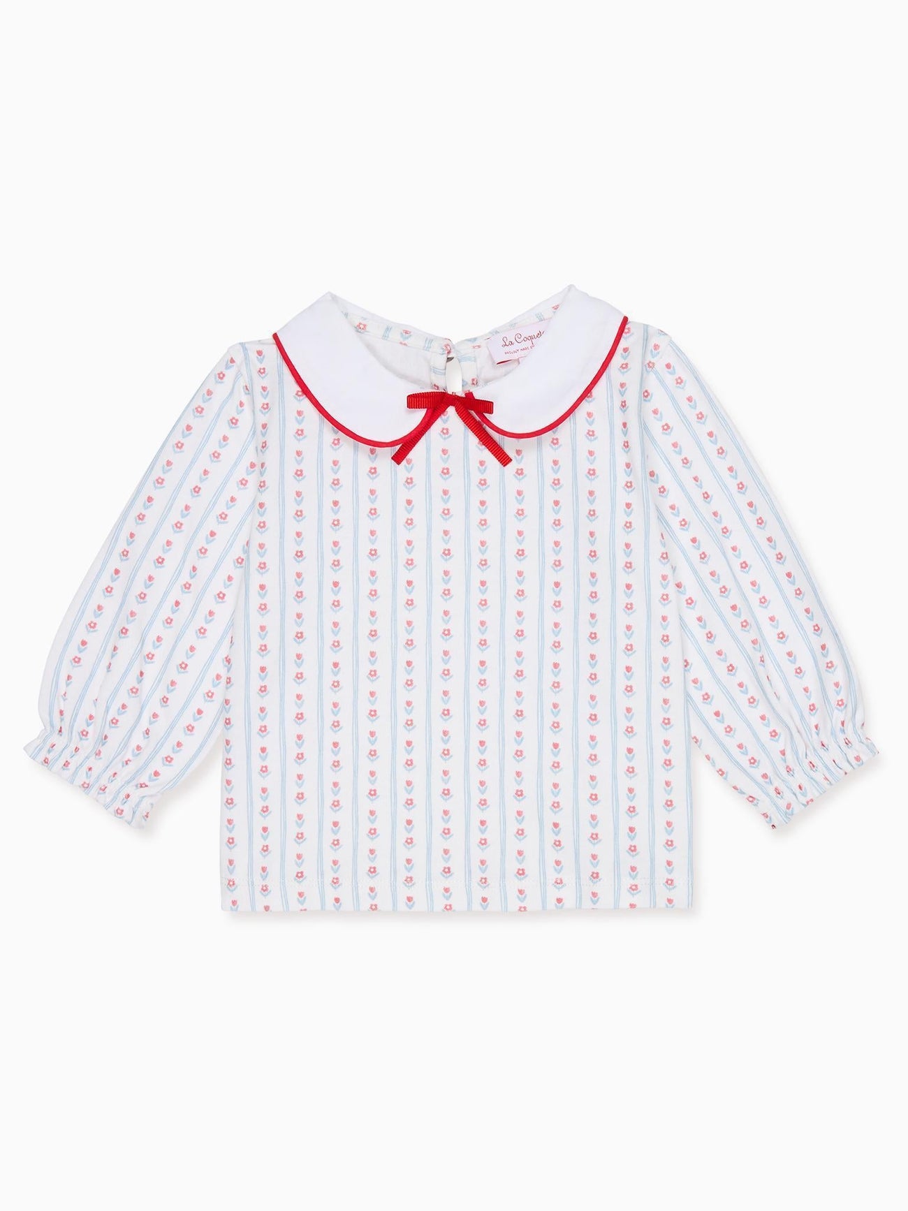 Blue Stripe Elisia Long Sleeve Baby Girl Top