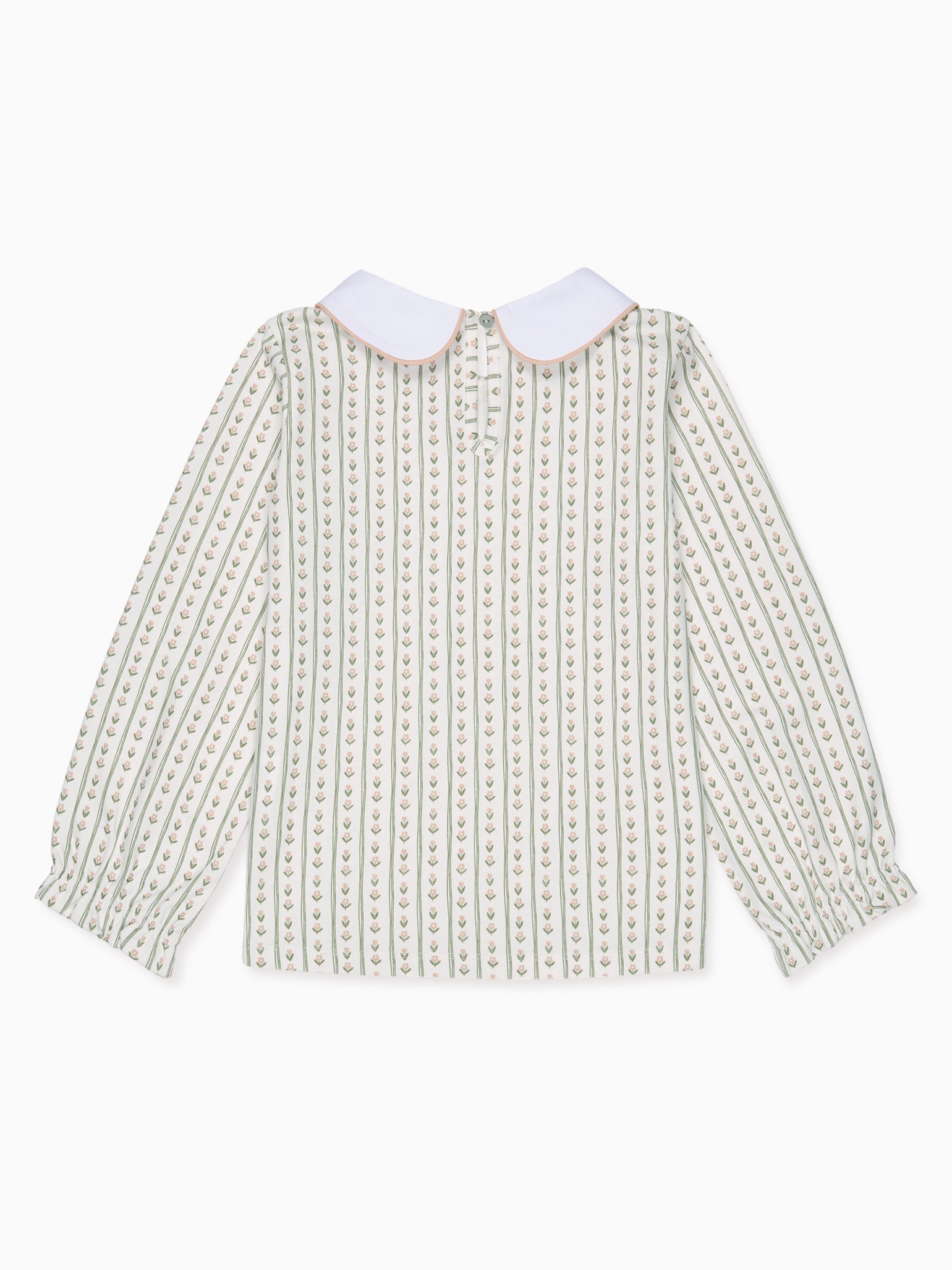 Sage Stripe Elisia Long Sleeve Girl Top