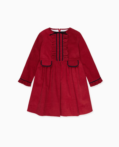 Burgundy Elvira Corduroy Girl Dress