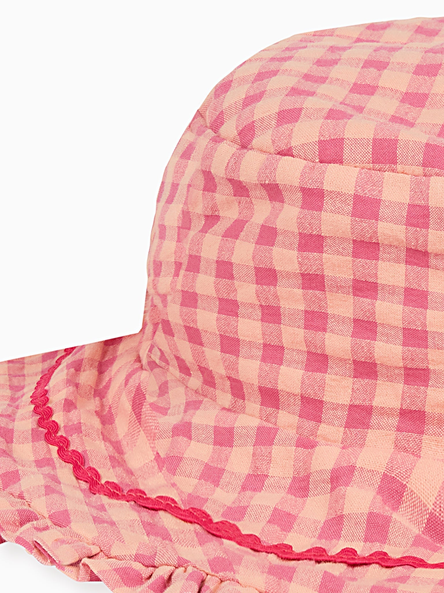 Pink Gingham Emilia Cotton Baby Girl Hat