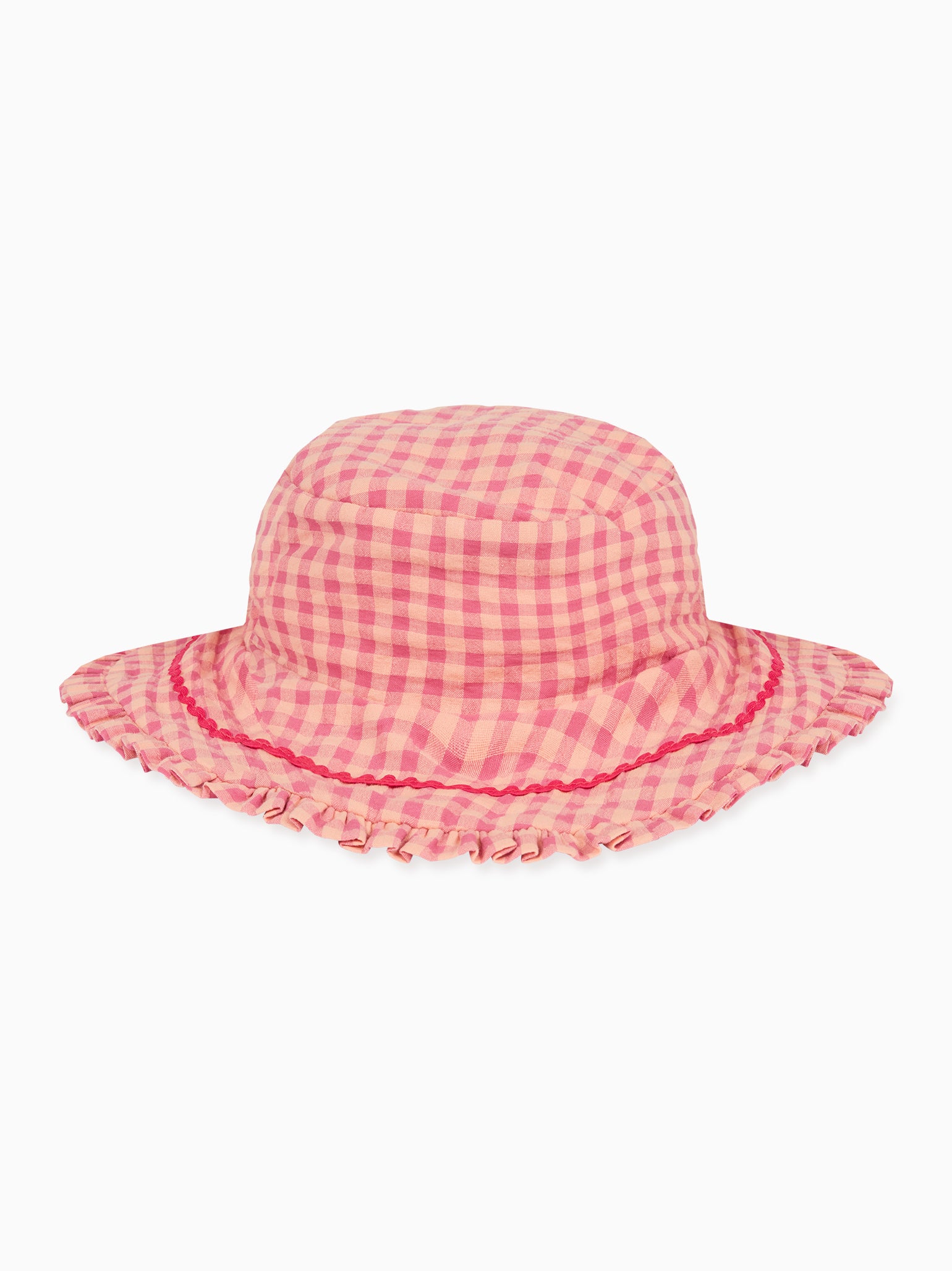 Pink Gingham Emilia Cotton Baby Girl Hat