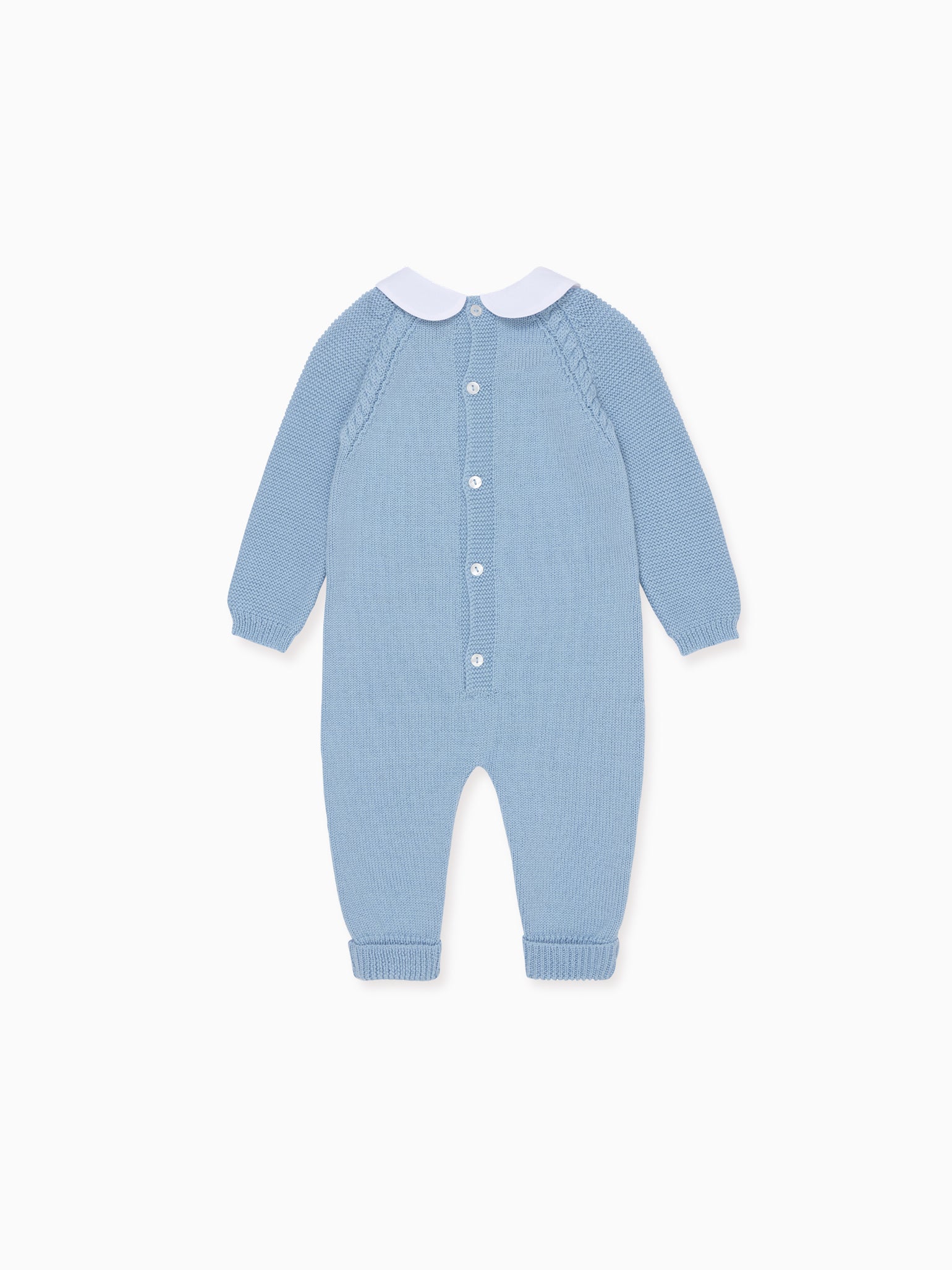 Dusty Blue Emilio Merino Baby Knitted Jumpsuit