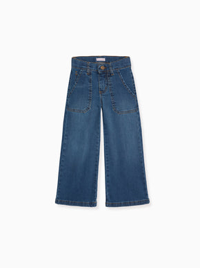 Blue Denim Enola Girl Wide Leg Jeans