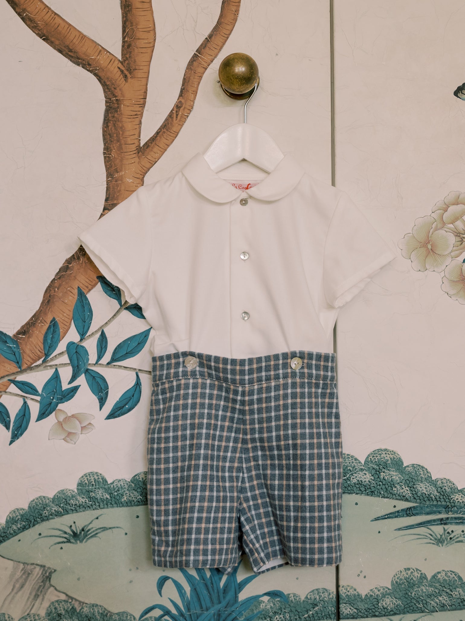 Grey Check Espiga Baby Boy Set