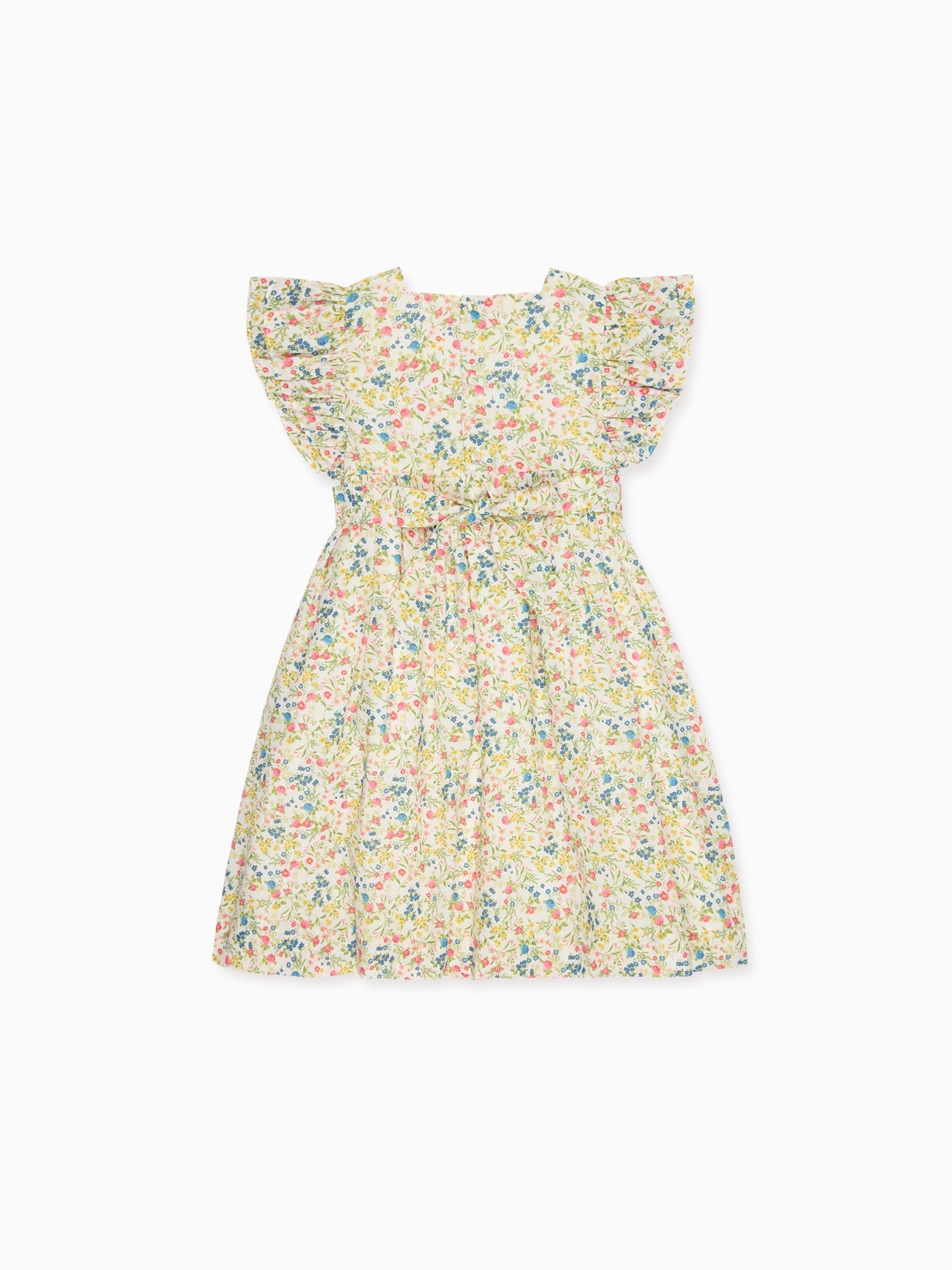 Ivory Floral Estefana Girl Hand-Smocked Dress