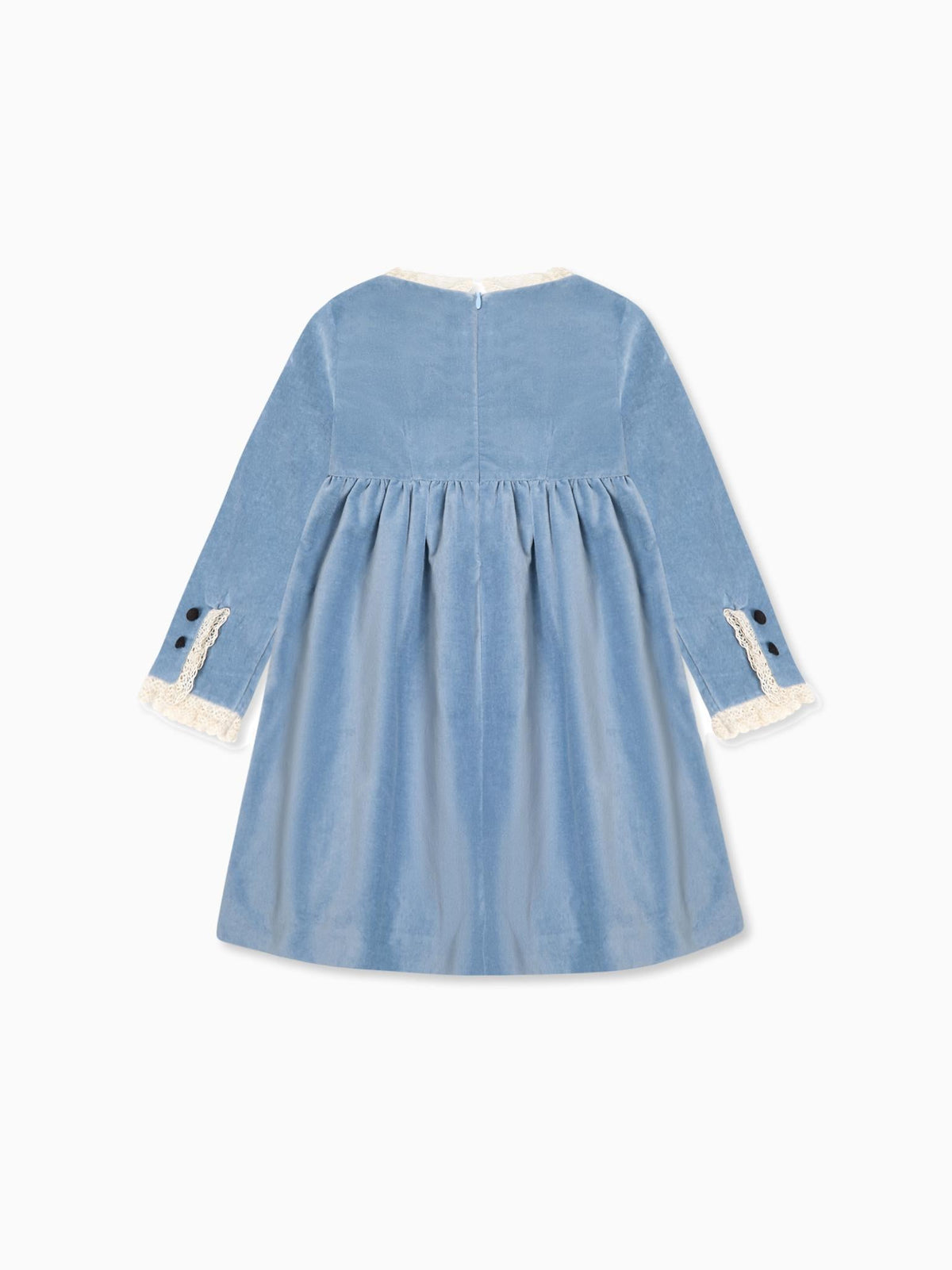 Dusty Blue Esther Velvet Girl Dress