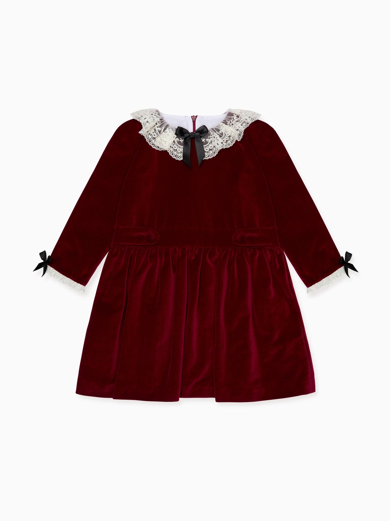 Burgundy Eva Velvet Girl Dress