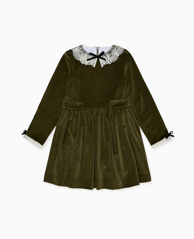 Olive Eva Velvet Girl Dress