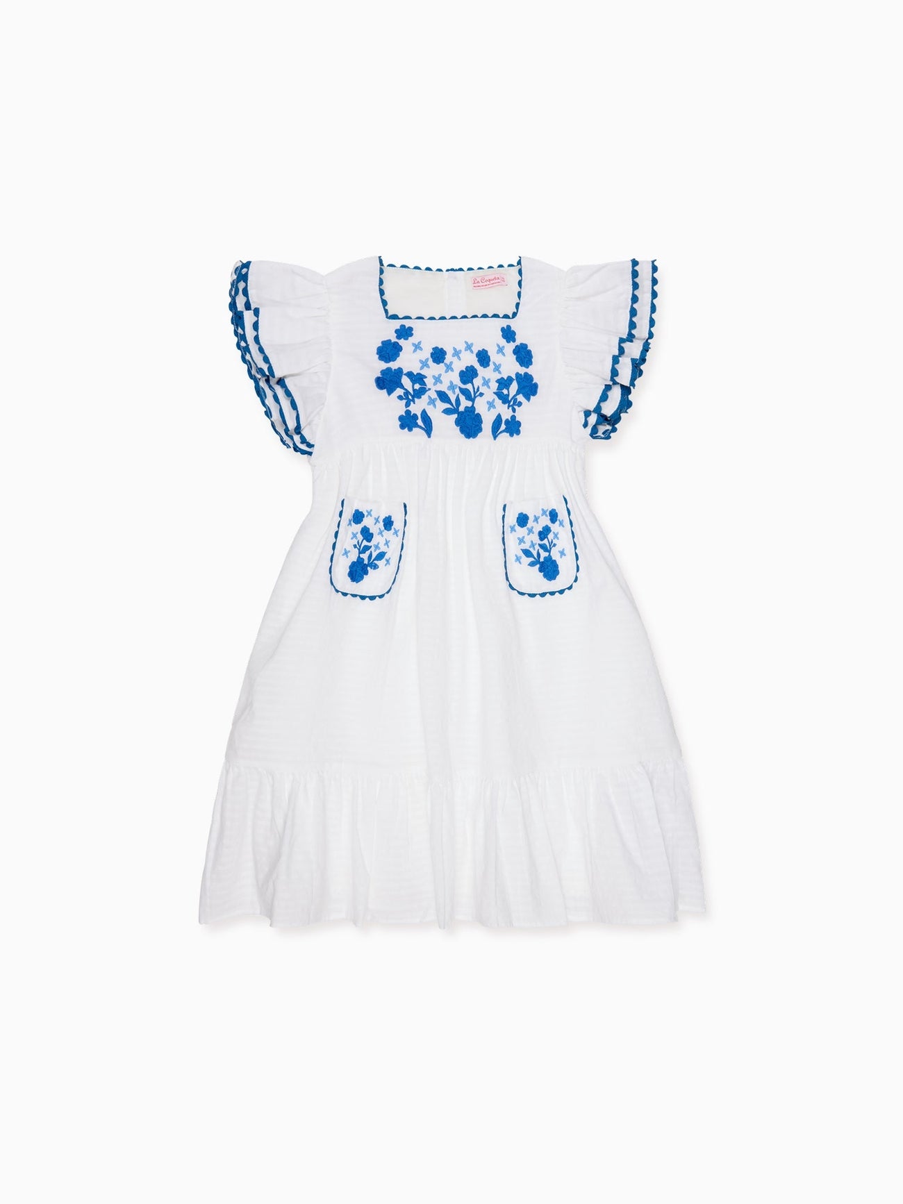 White Evelyn Embroidered Girl Dress