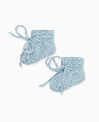 Blue Evita Cashmere Baby Booties