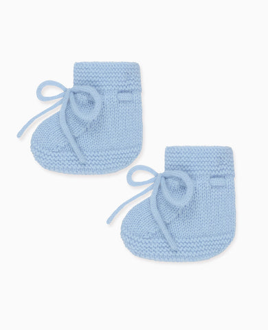 Blue Evita Cashmere Baby Booties