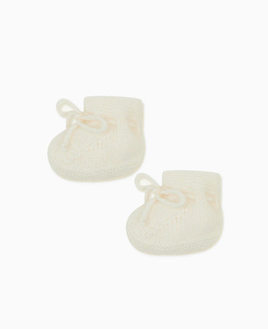 Ivory Evita Cashmere Baby Booties