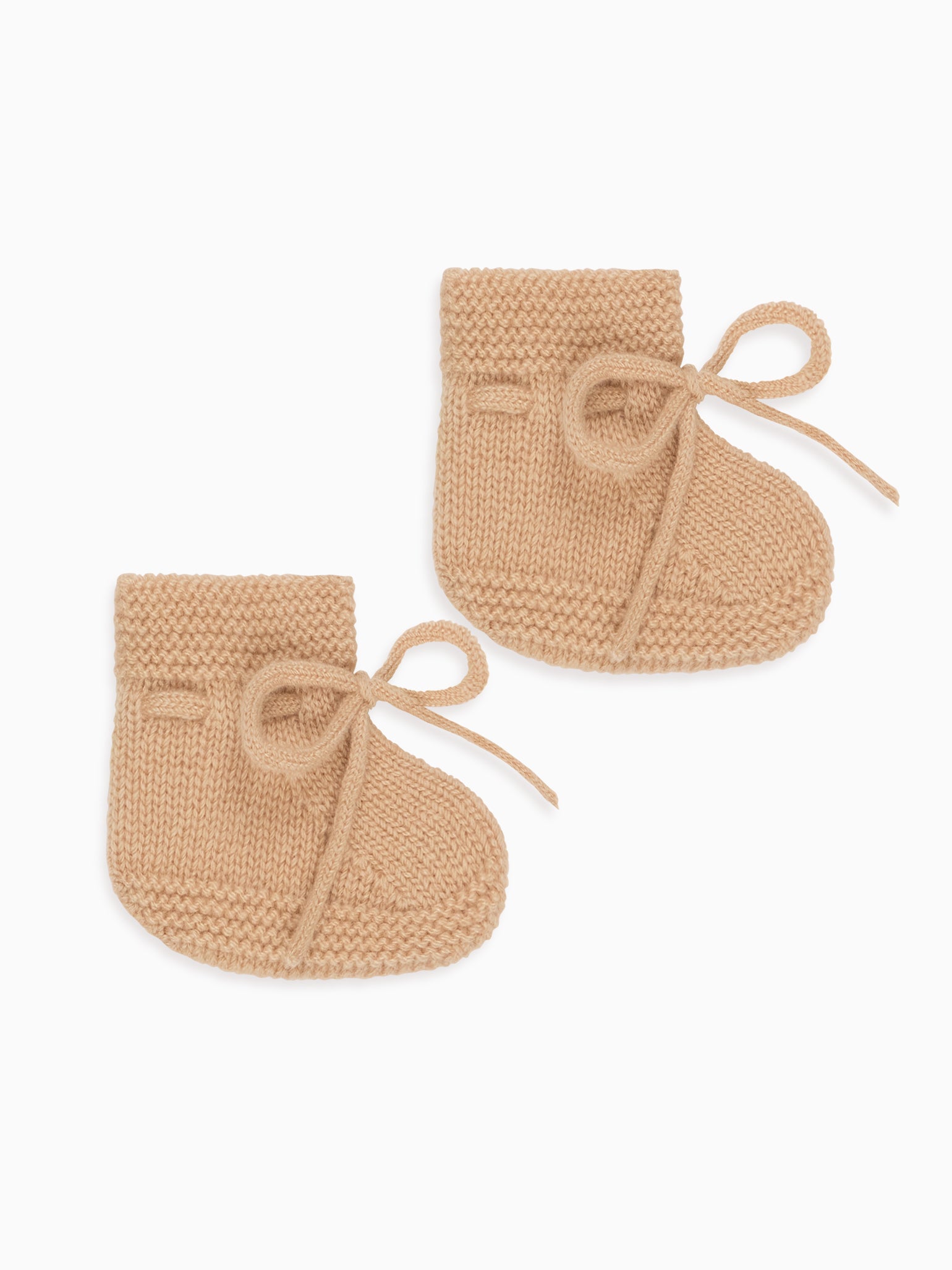 Camel Melange Evita Cashmere Baby Booties