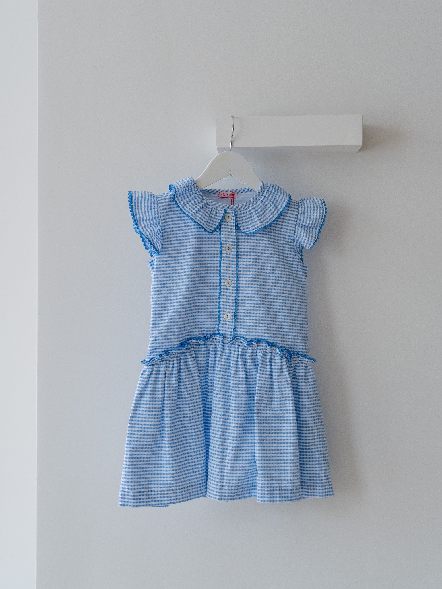 Blue Gingham Fabiola Girl Drop Waist Dress