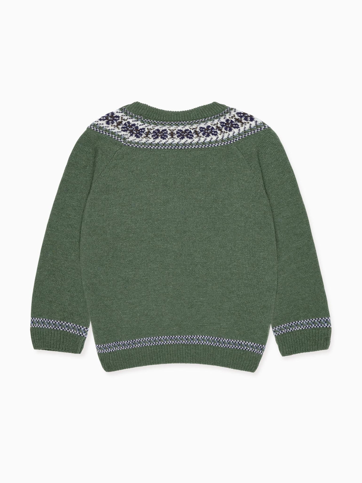 Olive Fair Isle Merino Kids Jumper