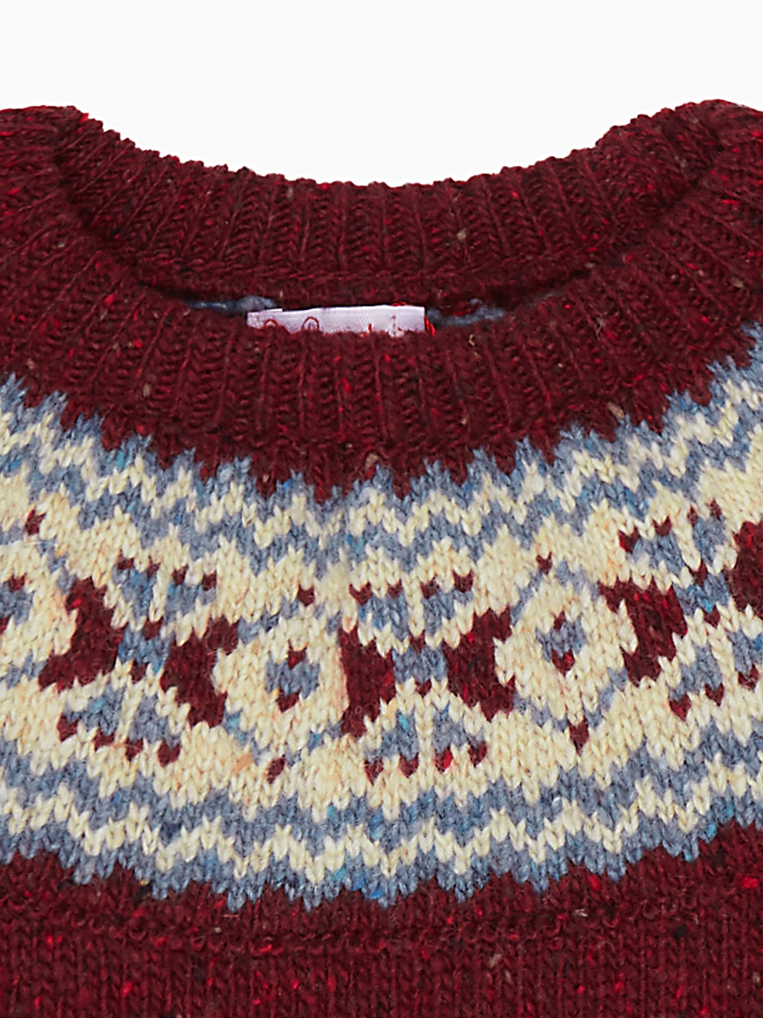 Burgundy Fair Isle Merino Kids Jumper