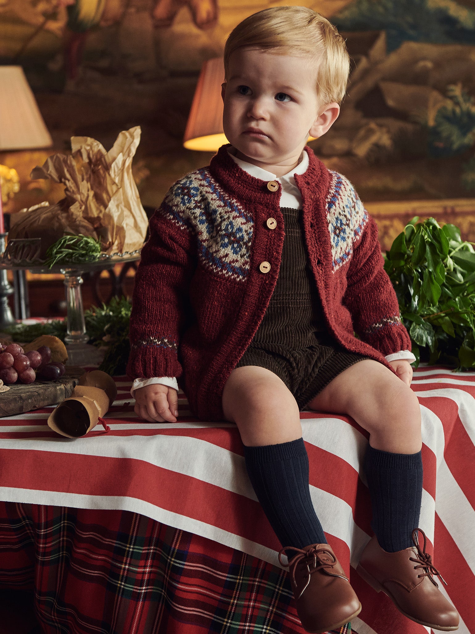 Chocolate Brown Salma Corduroy Baby Dungarees