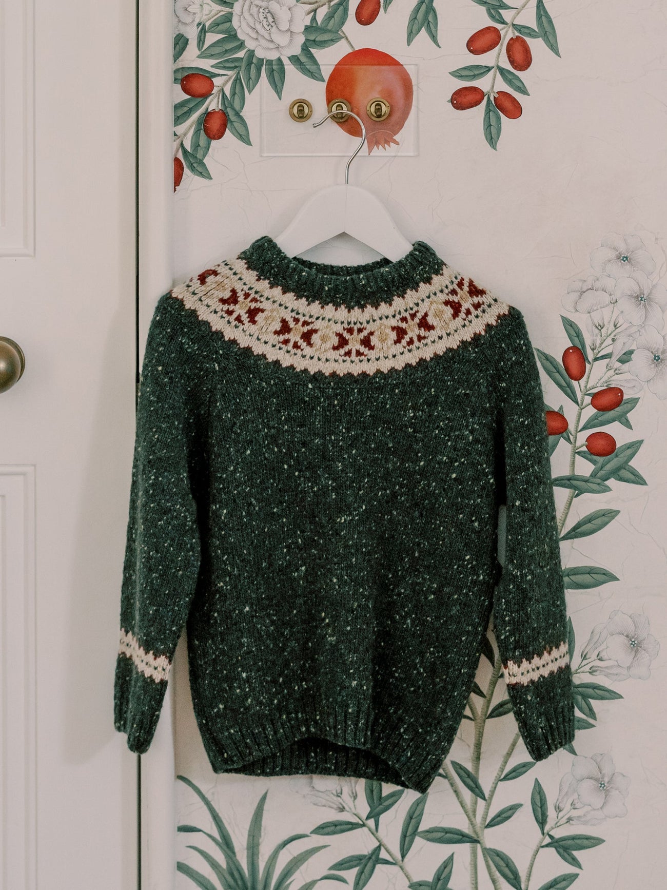 Green Merino Fair Isle Kids Sweater